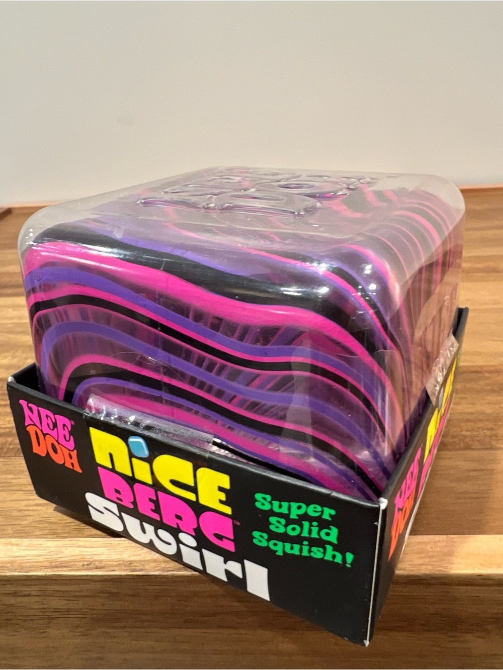 🌟THE Rare & Viral NeeDoh Nice Berg SWIRL 💜🩷🖤 Super Solid BIG Squishy